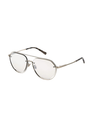 Police Lewis 35 Full-Rim Navigator Palladium Grey Sunglasses for Men, Silver Mirror Lens, SPLE17 H48X, 58/17/145
