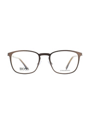 Hugo Boss Full-Rim Rectangle Brown Eyewear Frames For Men, Mirrored Clear Lens, BO1048 0000 00