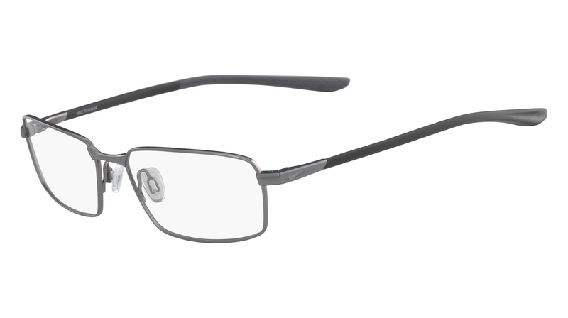 Nike Full-Rim Rectangular Gunmetal Eyeglasses Unisex, Clear Lens, 6072 072, 54/15/145