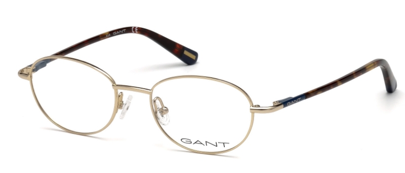 Gant Full-Rim Round Gold/Brown Eyeglass Frames for Women, Clear Lens, GA3131-032, 48/18/140