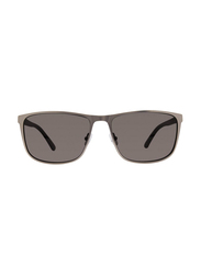 Chesterfield Polarized Full-Rim Rectangle Matte Ruthenium Sunglasses for Men, Grey Lens, CH10/S0R81M9, 61/17/150