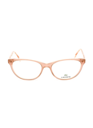 Lacoste Full-Rim Cat Eye Opaline Rose Sunglasses for Women, Transparent Lens, L2850 662, 53/16/149