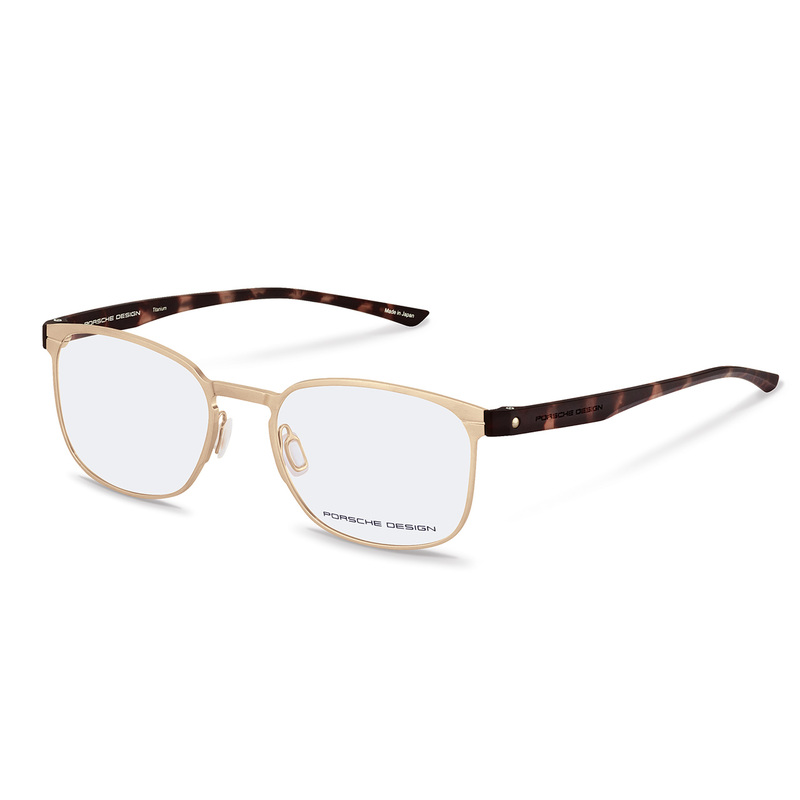 Porsche Design Full-Rim Rectangle Gold Eyeglass Frames for Men, Clear Lens, P8353 B 5419, 54/19/145