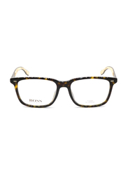 Hugo Boss Full-Rim Rectangle Black Eyewear Frames For Men, Mirrored Clear Lens, 0906/F 00R6 00