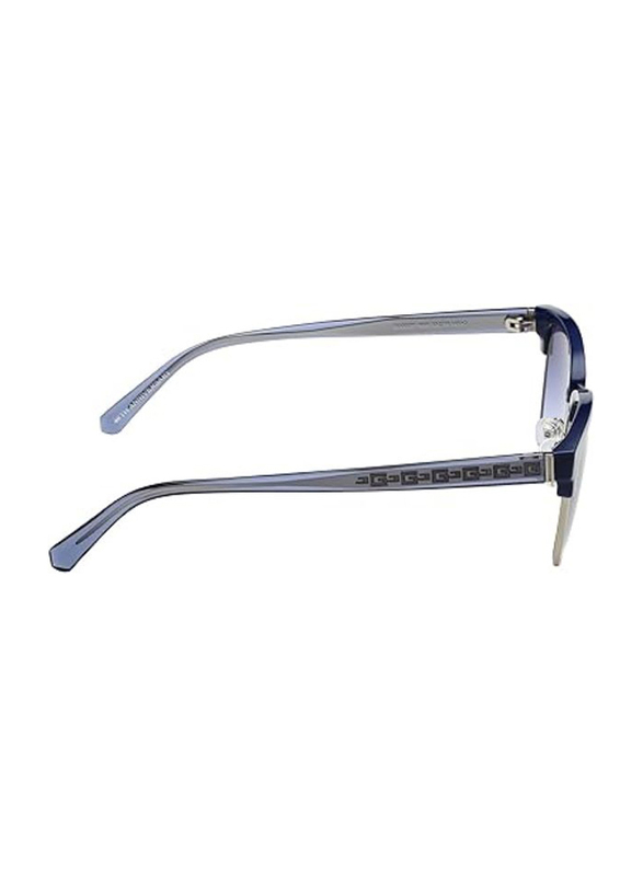 Guess Half-Rim Brow Line Blue Sunglasses for Men, Blue Lens, GU00037 90W