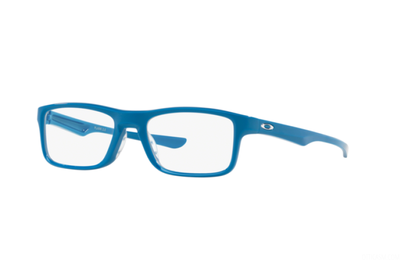 

Oakley Plank 2.0 Full-Rim Rectangle Blue Eyeglass Frame Unisex, Clear Lens, 0OX8081 808105, 51/32.9/139