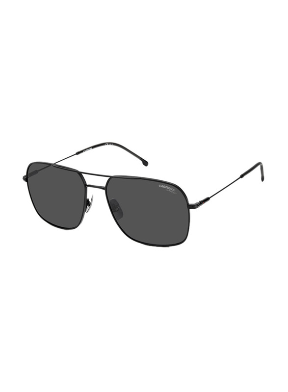 Carrera Full-Rim Navigator Matte Black Sunglasses for Men, Grey Lens, CA247/S 00358IR, 58/17/140
