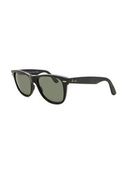Ray-Ban Polarized Full-Rim Wayfarer Black Sunglasses Unisex, Green Lens, RB2140 901, 50/22/150