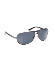 Timberland Full-Rim Aviator Shiny Gunmetal Sunglasses for Men, Green Lens, TB9259 08D, 68/13/125
