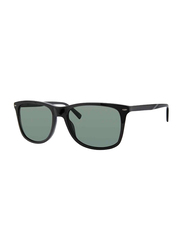 Banana Republic Polarized Full-Rim Square Black Sunglasses For Men, Green Lens, BR1002/S