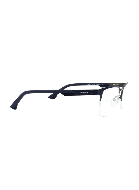 Police Half-Rim Rectangular Blue Eyeglass Frame Unisex, VPL481 0SNF, 53/18/140
