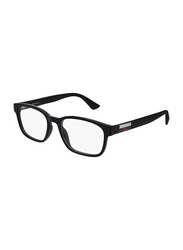Gucci Full-Rim Rectangular Black Eyeglasses Frame for Men, Transparent Lens, ‌GG0749O/001, 53/18/145