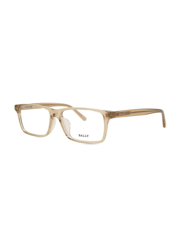 Bally Full-Rim Rectangle Transparent Brown Eyewear Frames For Men, Mirrored Clear Lens, BY5016-D 039, 57/16/145