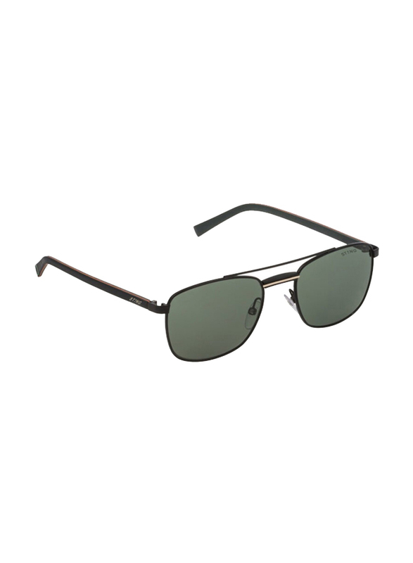 Sting Full-Rim Pilot Black Sunglasses Unisex, Green Lens, SST230 0305, 53/19/140