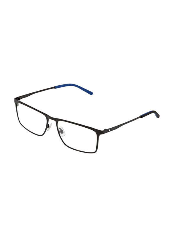 

Mont Blanc Full-Rim Rectangular Black Eyewear Frames For Men, Mirrored Clear Lens, MB0106O 004