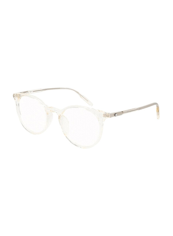 Mont Blanc Full-Rim Round Clear Eyewear Frames Unisex, Mirrored Clear Lens, MB0090OK 004