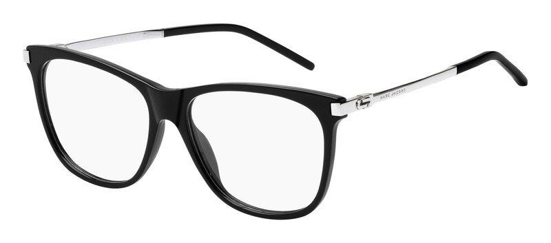 Marc Jacobs Full-Rim Square Black Palladium Eyeglasses Unisex, Clear Lens, Marc 144 0CSA 00, 55/15/145