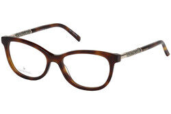 Swarovski Full-Rim Cat Eye Blonde Havana Brown Eyeglass Frame for Women, Transparent Lens, SK5211 053, 54/16/140