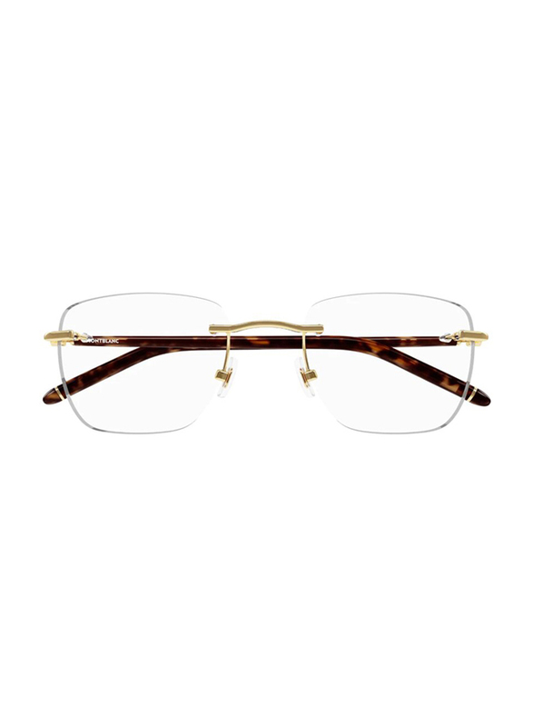 Mont Blanc Rimless Round Gold Eyewear Frames For Men, Mirrored Clear Lens, MB0274O 004