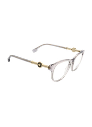 Versace Full-Rim Round Clear Eyewear for Men, Transparent Lens, 0VE3310 593 52, 52/20/140
