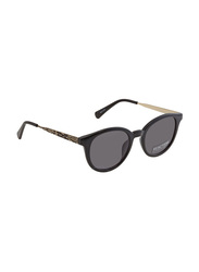 Kenneth Cole Full-Rim Round Shiny Black Sunglasses Unisex, Smoke Lens, KC2798 01A, 50/21/140