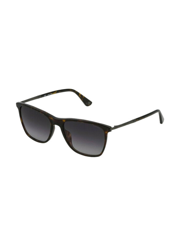 

Police Origins 46 Full-Rim Square Glossy Dark Havana Sunglasses for Men, Smoke Gradient Lens, SPLD45 0722, 56/17/145