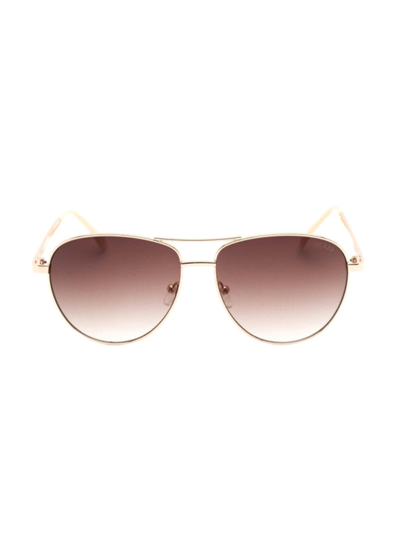 Guess Polarized Full-Rim Oval Gold Sunglasses For Men, Brown Lens, GF6157 32F