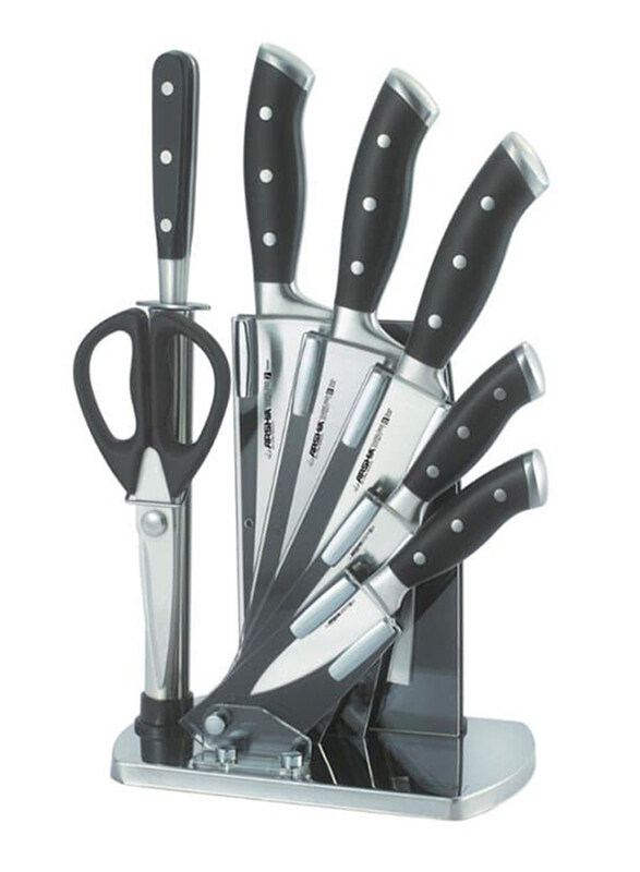 

Arshia 8-Piece German Steel Knife Set, K133-2628, Black