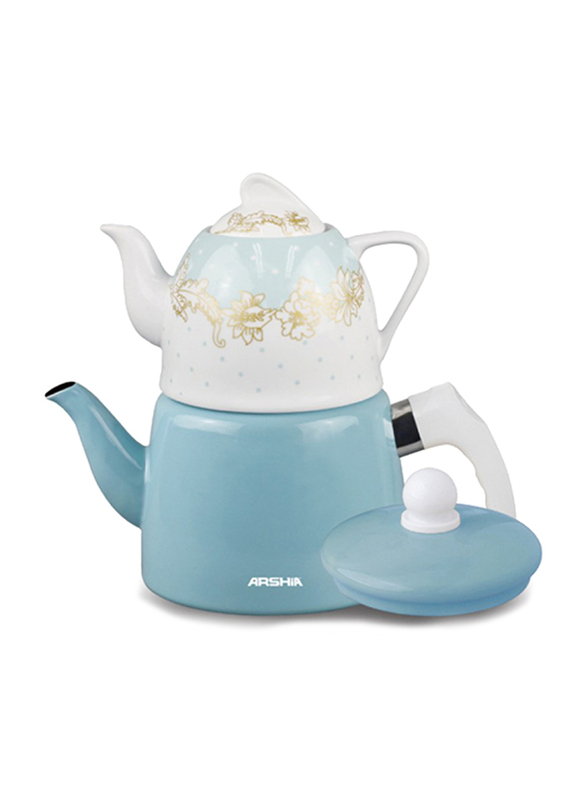 Arshia Electric Teapot and Kettle, TK145, Blue/White