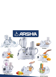 Arshia 1.5L 12 in 1 Food Processor, 800W, FP133-1378, White