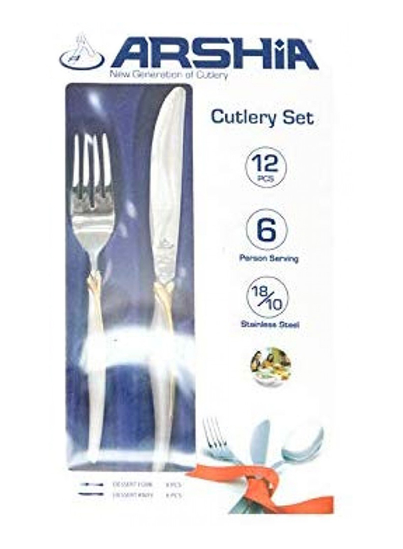 Arshia 12-Piece Stainless Steel Fruit Knife and Fruit Fork Set, TM1401S, Silver