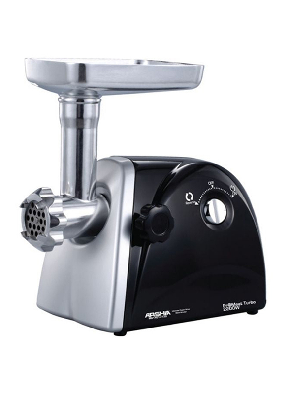 Arshia Stainless Steel Meat Grinder, 2200W, MG612-2139, Black/Silver