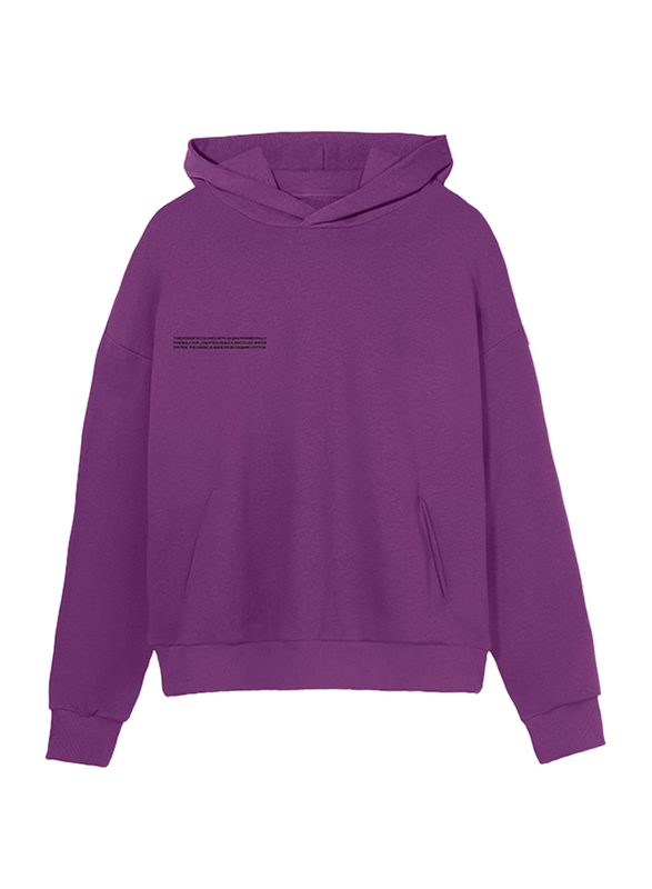 Pangaia Lightweight Recycled Cotton Fashion Hoodie Unisex, Extra Small, Purple Coral