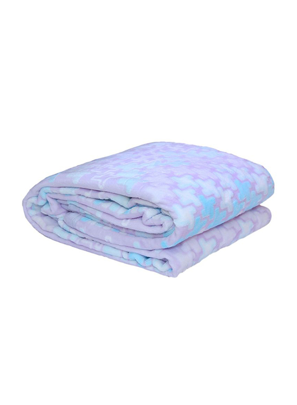 Silksaa 3D Printed Flannel Bed Blanket, 200 x 220cm, Blue, Double