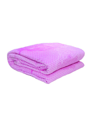 Silksaa 3D Printed Flannel Bed Blanket, 200 x 220cm, Purple, Double