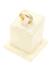Florence Collection Two Tone Stainless Steel Round Ring for Men, Gold, Free Size