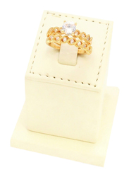 فلورنس كوليكشن خاتم زفاف بتصميم جديلة من الذهب عيار 18 قيراط للنساء مرصع بحجر الزركون ، ذهبي, مقاس حر