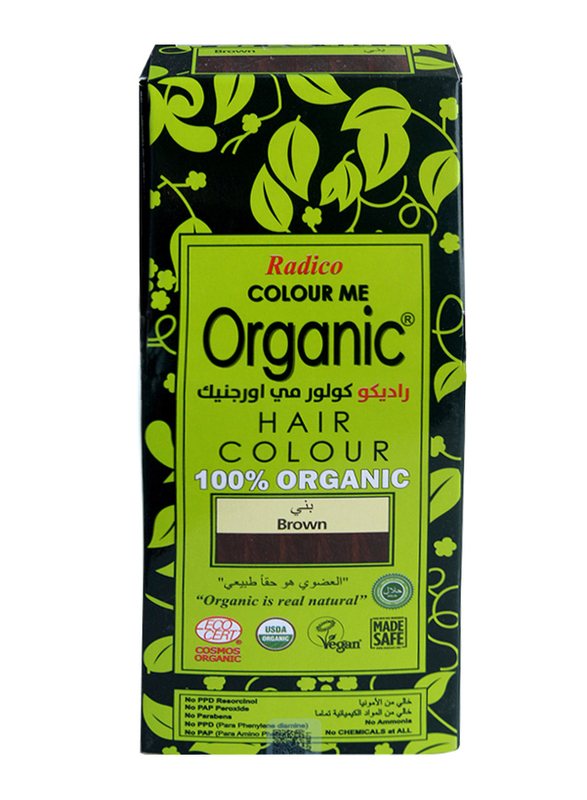 Radico Colour Me Organic 100% Organic Hair Colour Powder, 100g, Brown