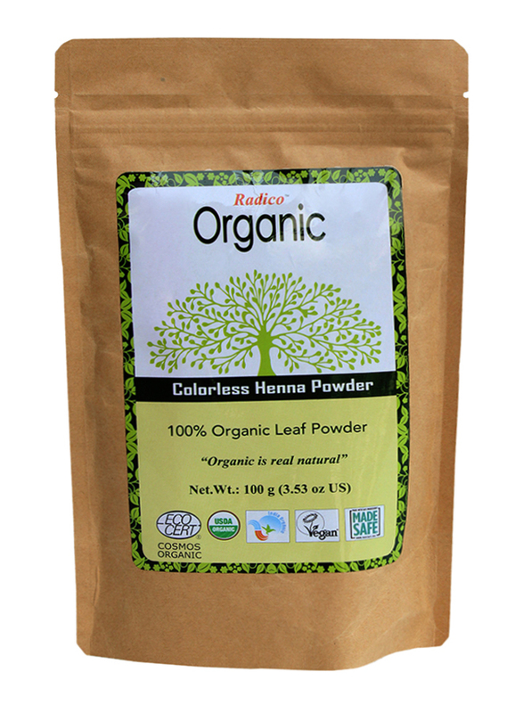 Radico Organic Colorless Henna Powder 100% Leaf Powder 100g