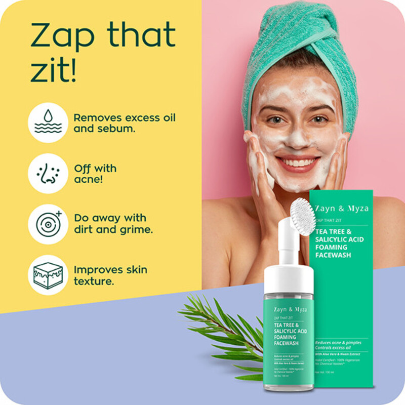 ZM Zayn & Myza Foaming Face Wash Tea Tree & Salyicylic Acid - 100 ML