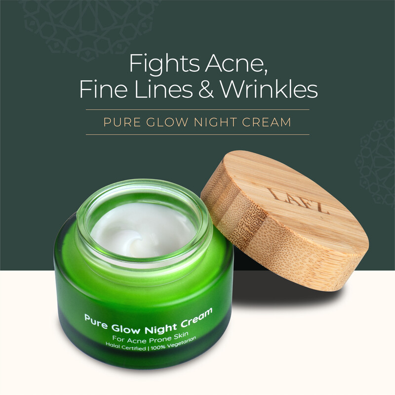 Lafz Organix Pure Glow Night Cream 50 GM with Green Tea & Retinol