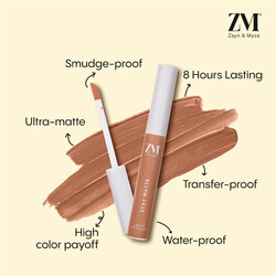 ZM Zayn & Myza Stay Matte Liquid Lip Color 6 ML 09 Nude Latte