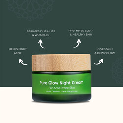 Lafz Organix Pure Glow Night Cream 50 GM with Green Tea & Retinol