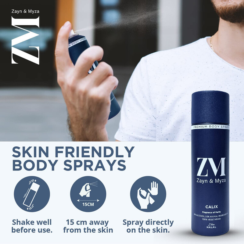 ZM Premium Body Spray 200 ML Unisex No Alcohol Calix