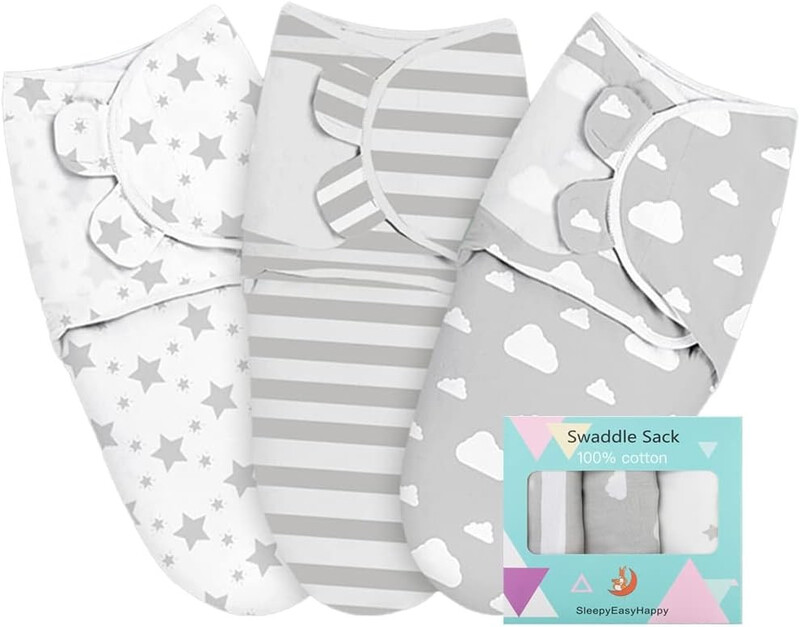 Rooya Baby 3-Pack Baby Swaddle Wrap Sleep Sacks, Newborn Swaddle Blanket Wrap, Breathable and Skin-Friendly Cotton, Baby Swaddle 0-3 Months, Baby Sleep Sack, Baby Swaddle Blanket Wrap, Unisex