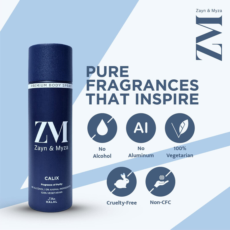 ZM Premium Body Spray 200 ML Unisex No Alcohol Calix