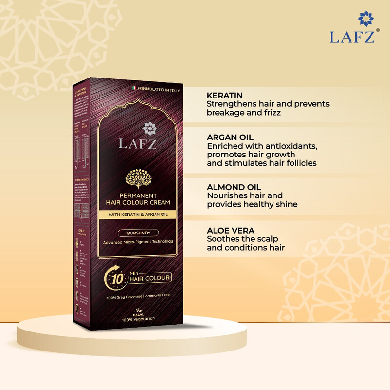 Lafz Permanent 10 Min Hair Color Cream Dubai 40 ML Burgundy