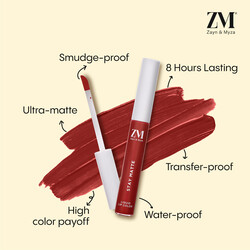 ZM Zayn & Myza Stay Matte Liquid Lip Color 6 ML 06 Blood Shot