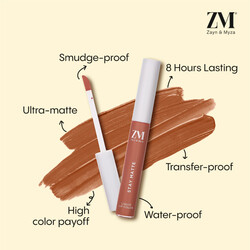 ZM Zayn & Myza Stay Matte Liquid Lip Color 6 ML 11 Nude Sunset