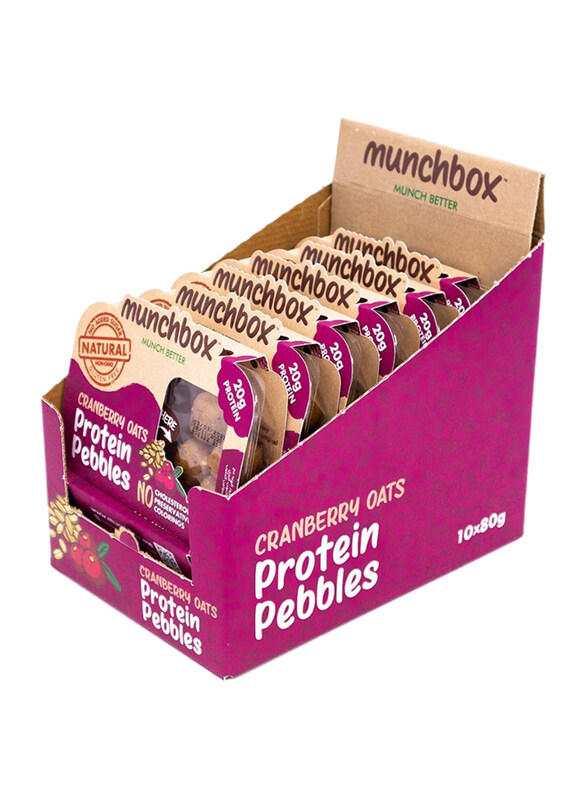 

Munchbox Cranberries & Oats Protein Pebbles, 10x80g